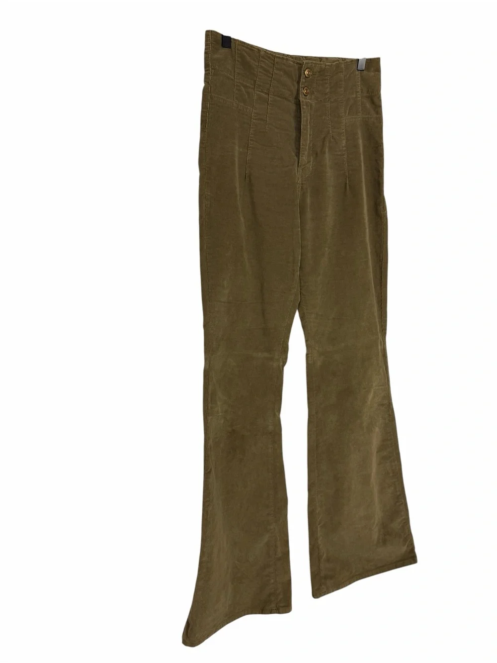 Free People We The Free Jayde Cord Flare Pants High Rise Olive Green Size 29 - Picture 5 of 11